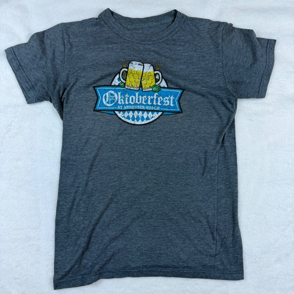 Budweiser Oktoberfest T-Shirt Mens Large Gray Anheuser-Busch Eins Zwei Drei